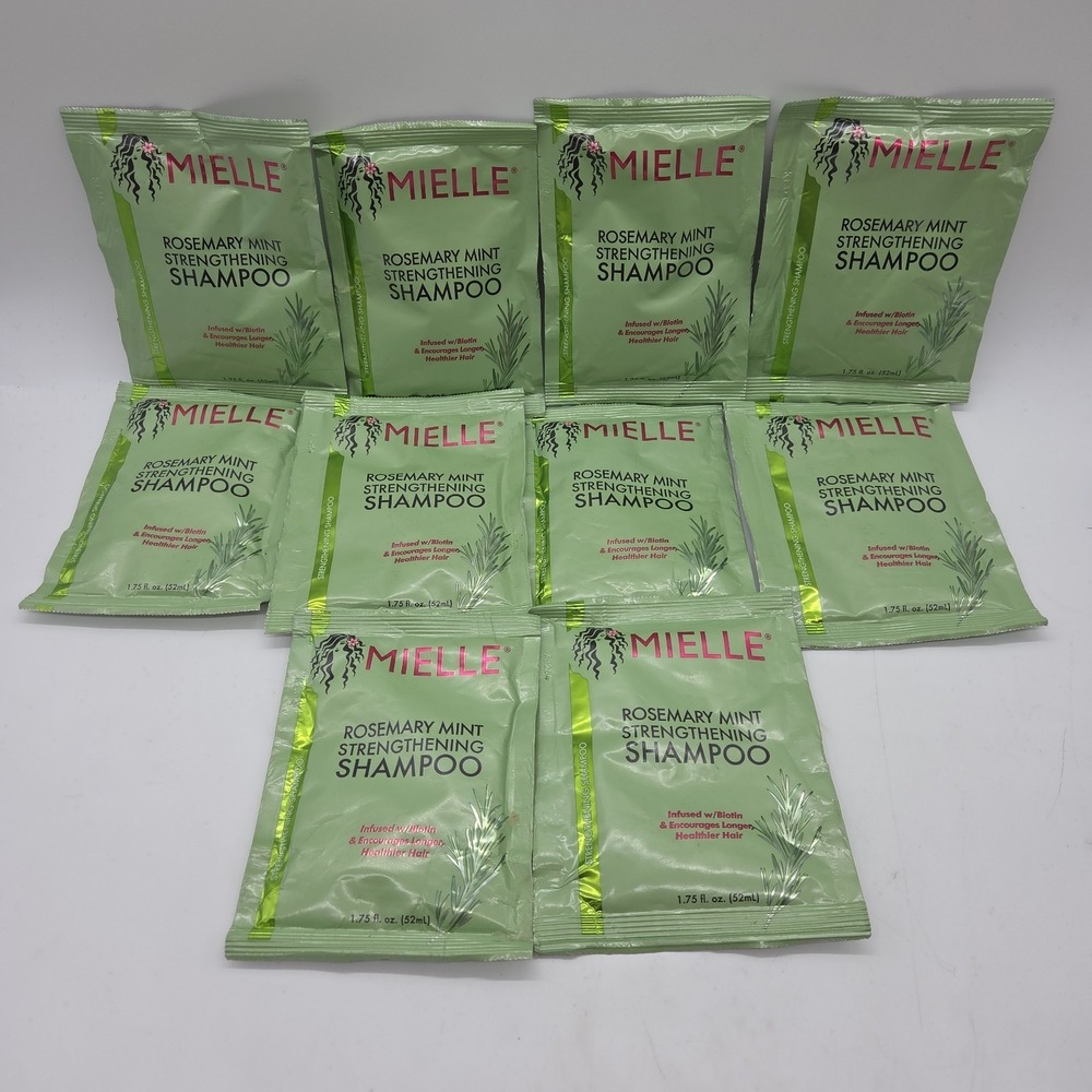 NEW Lot Of 10 Mielle Rosemary Mint Strengthening Shampoo Single 1.75 fl oz Packs